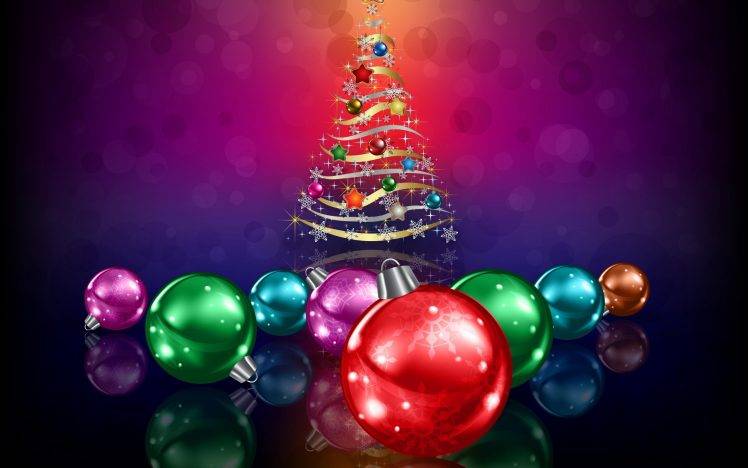New Year, Christmas Ornaments, Christmas Tree HD Wallpaper Desktop Background
