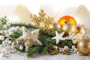 New Year, Stars, Leaves, Snowflakes, Christmas Ornaments