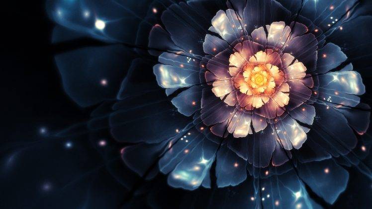 lotus Flowers, Abstract, Fractal Flowers HD Wallpaper Desktop Background