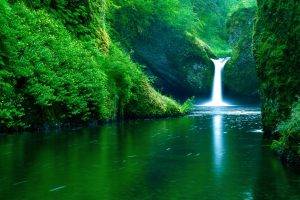 waterfall, Water, Nature, Landscape, Green, River, Forest