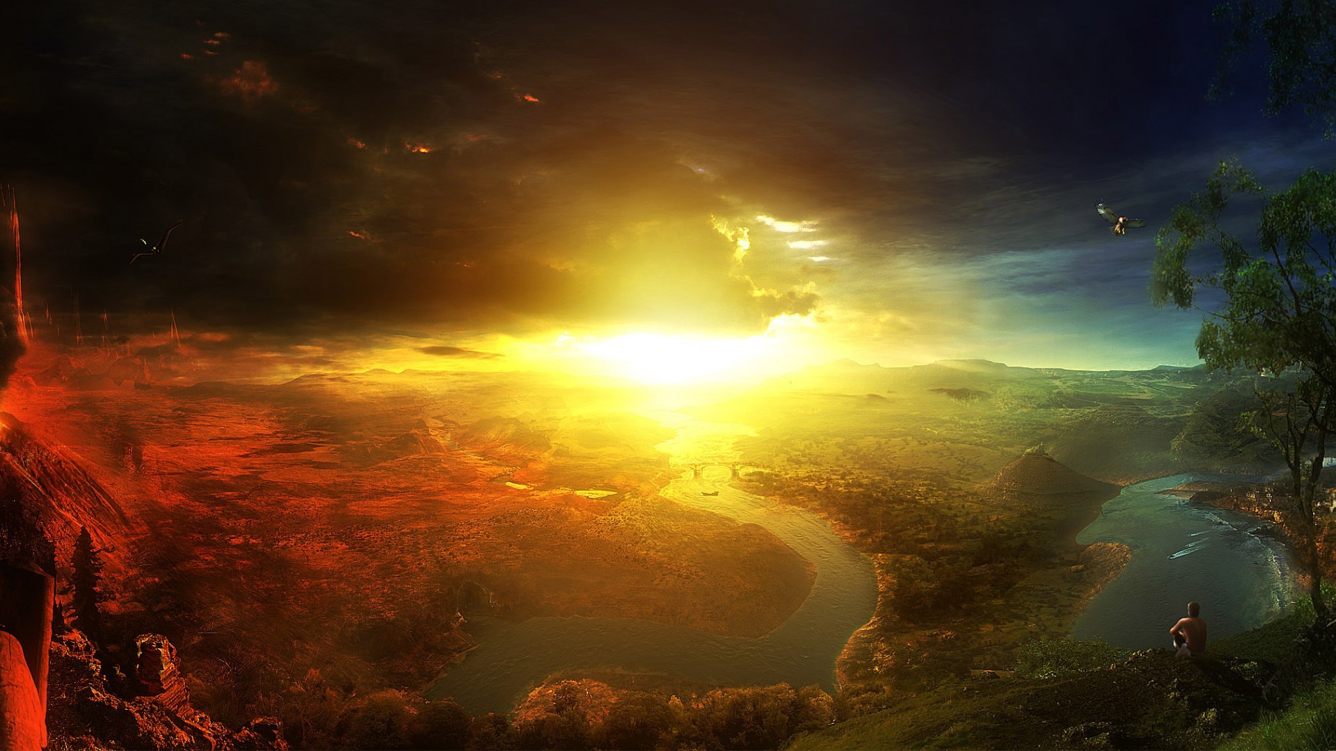 landscape, Artwork Wallpaper