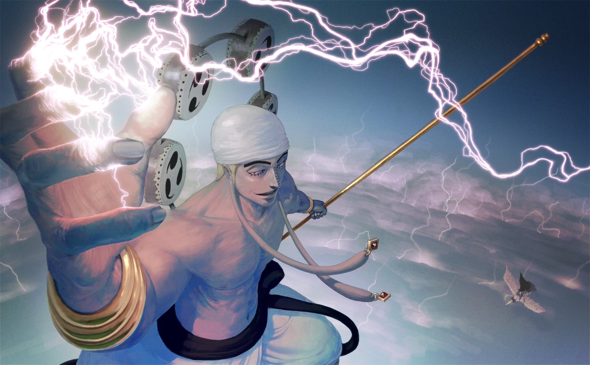 anime, One Piece, Anime Boys, Lightning, Enel, Gan Fall, Pierre