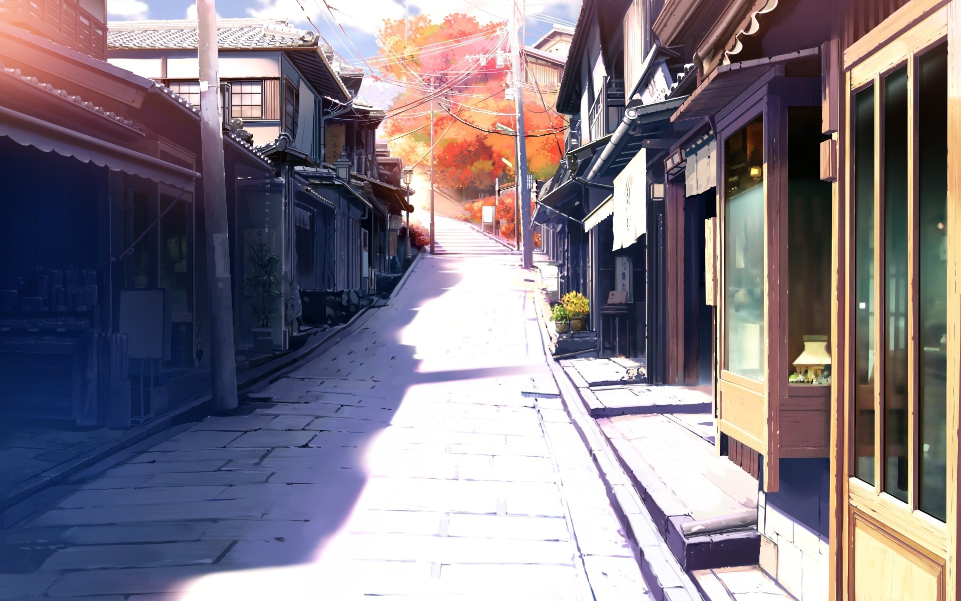 drawing, Landscape, Road, Architecture, Fall Wallpaper