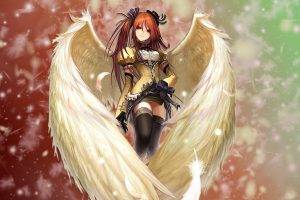 angel, Redhead, Anime Girls, Anime, Wings