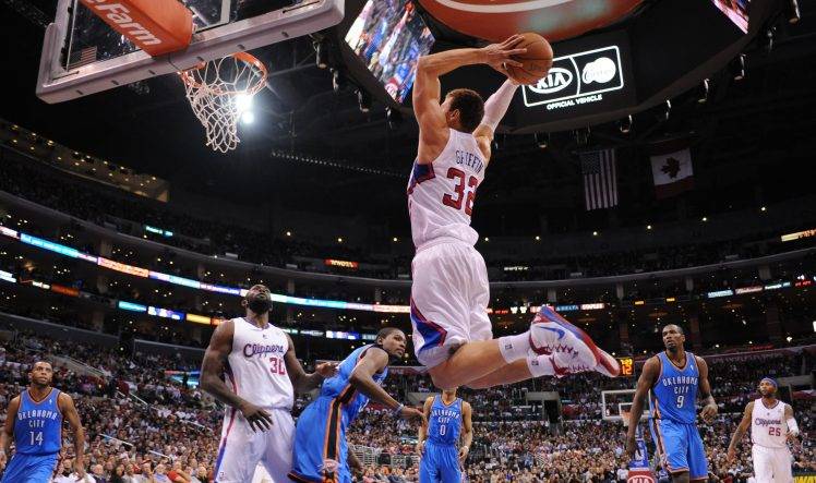 NBA, Basketball, Jumping, Blake Griffin, Los Angeles Clippers HD Wallpaper Desktop Background
