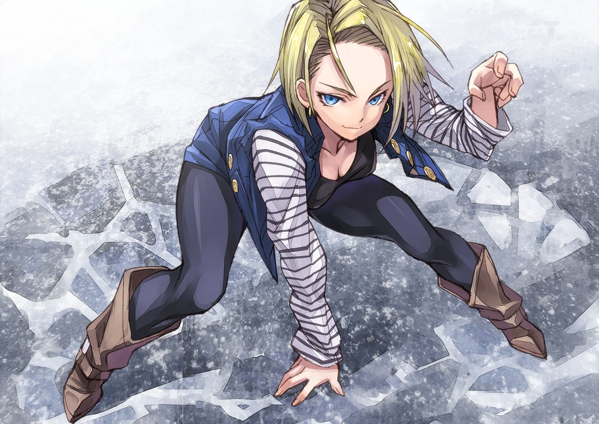 Download hd wallpapers of 140657-anime Girls, Android 18, Blonde, Blue Eyes...