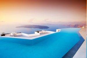 swimming Pool, Landscape, Greece, Santorini