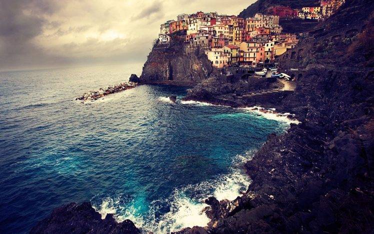 landscape, Sea, Manarola, Italy HD Wallpaper Desktop Background