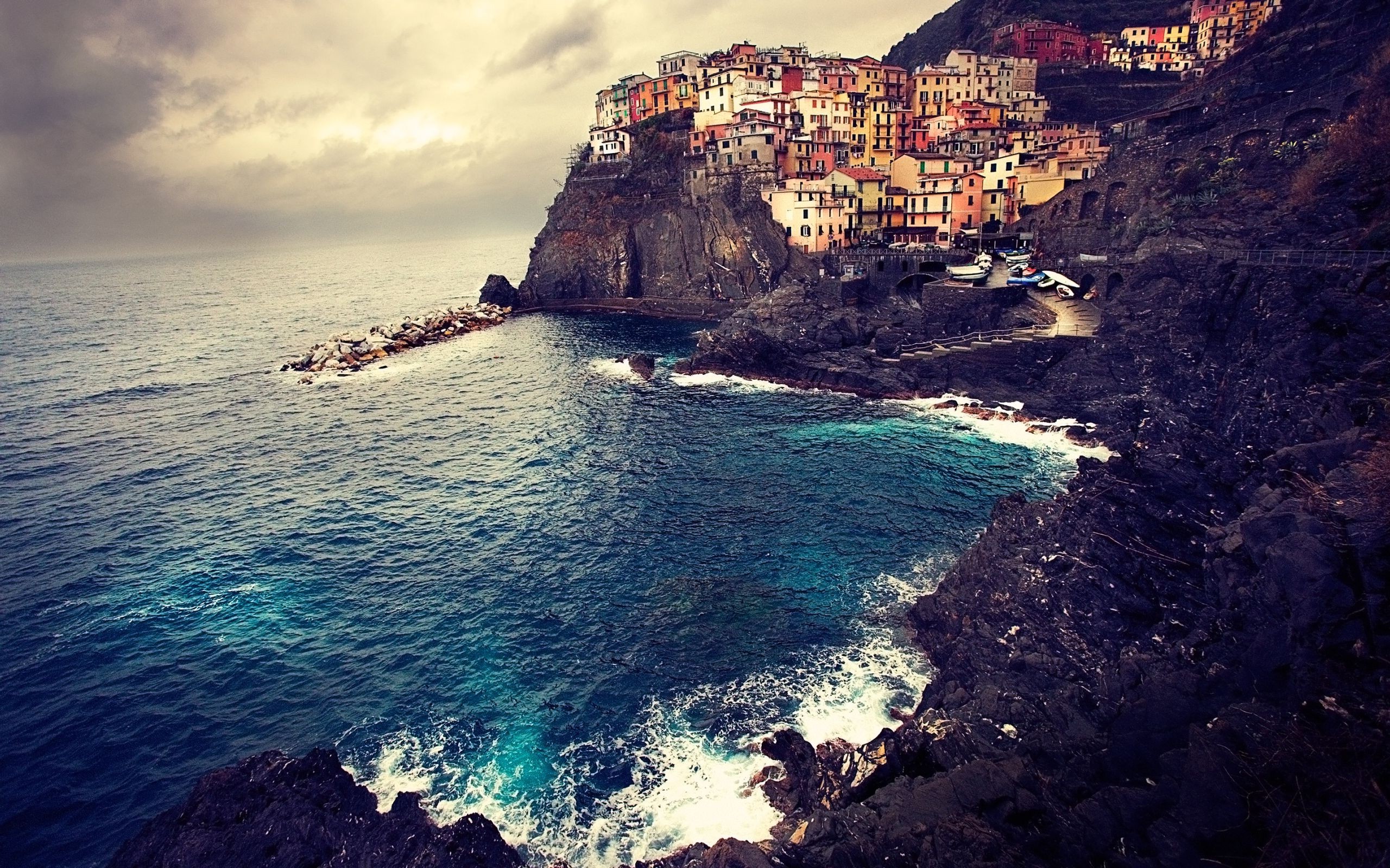 landscape, Sea, Manarola, Italy Wallpaper