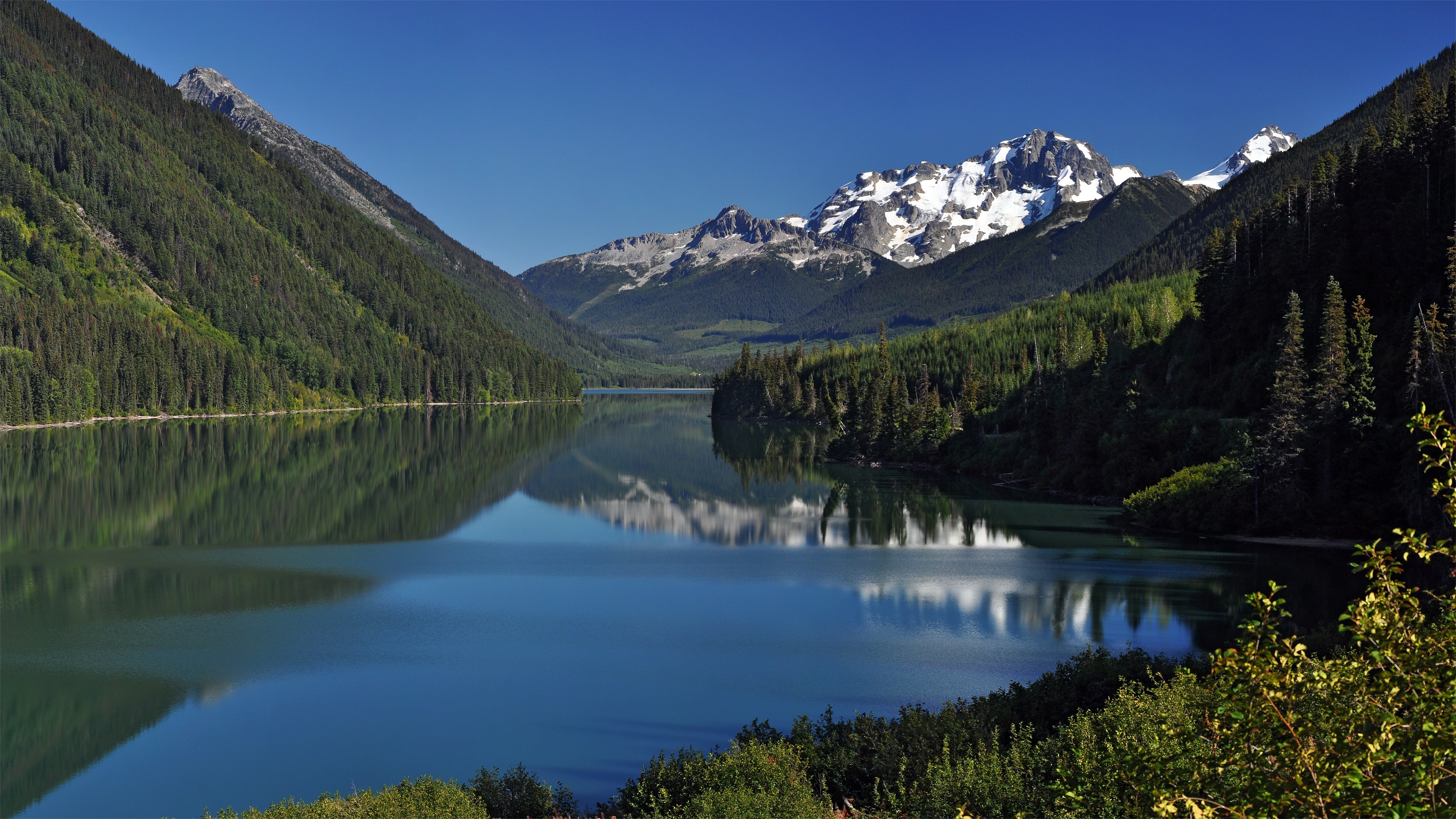 landscape, Mountain, Lake, Snow, Forest Wallpaper