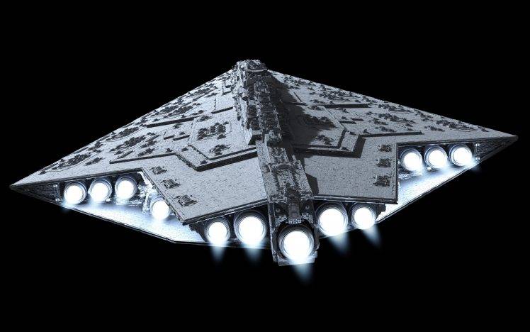 Star Wars, Star Destroyer, Spaceship, Space, Black Background, Digital Art, CGI HD Wallpaper Desktop Background