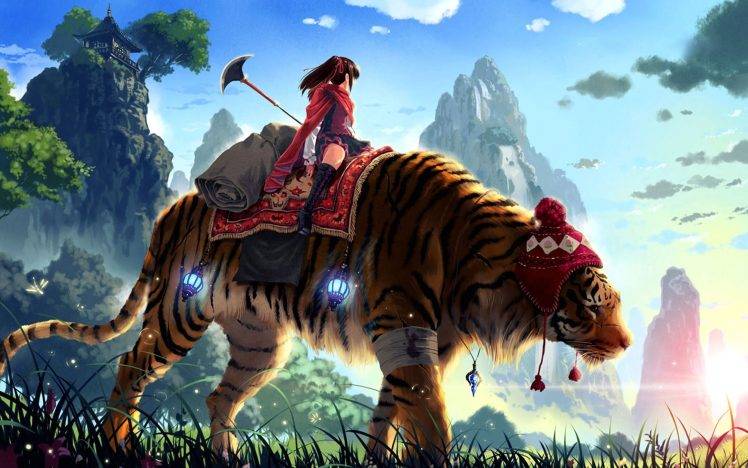anime, Fantasy Art, Tiger HD Wallpaper Desktop Background
