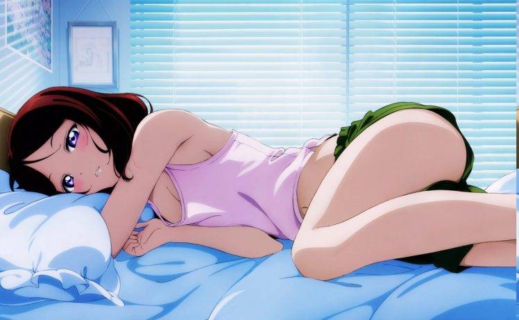 in Bed, Love Live!, Nishikino Maki, Anime Girls HD Wallpaper Desktop Background