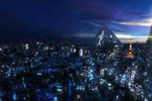 cityscape, Night, Guilty Crown, Anime, Tokyo