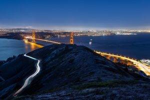 city, Golden Gate Bridge, Landscape, USA, Long Exposure, San Francisco, Light Trails