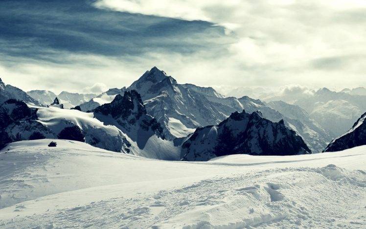 photography, Nature, Landscape, Mountain, Snow, Clouds HD Wallpaper Desktop Background