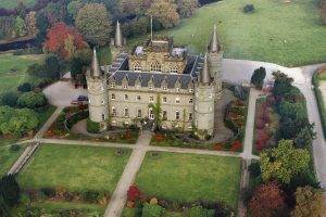 landscape, Castle, Architecture, Nature, Trees, Scotland, Aerial View, Park, Fall, UK