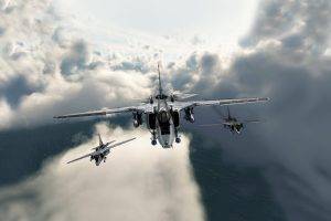 digital Art, Clouds, Aircraft, Military Aircraft, Jet Fighter, SEPECAT Jaguar