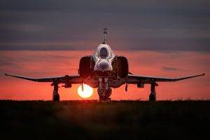 aircraft, F 4 Phantom II, Sunset, Military Aircraft