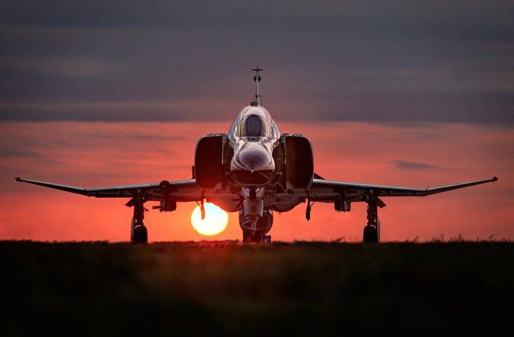 aircraft, F 4 Phantom II, Sunset, Military Aircraft HD Wallpaper Desktop Background
