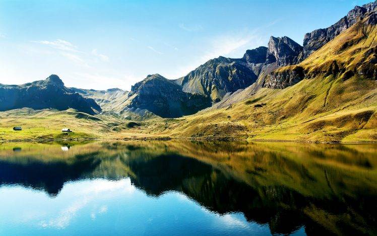 nature, Landscape, Hill, Lake, Reflection HD Wallpaper Desktop Background