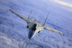 aircraft, Military Aircraft, Sukhoi Su 37, Jet Fighter, Clouds, Sky