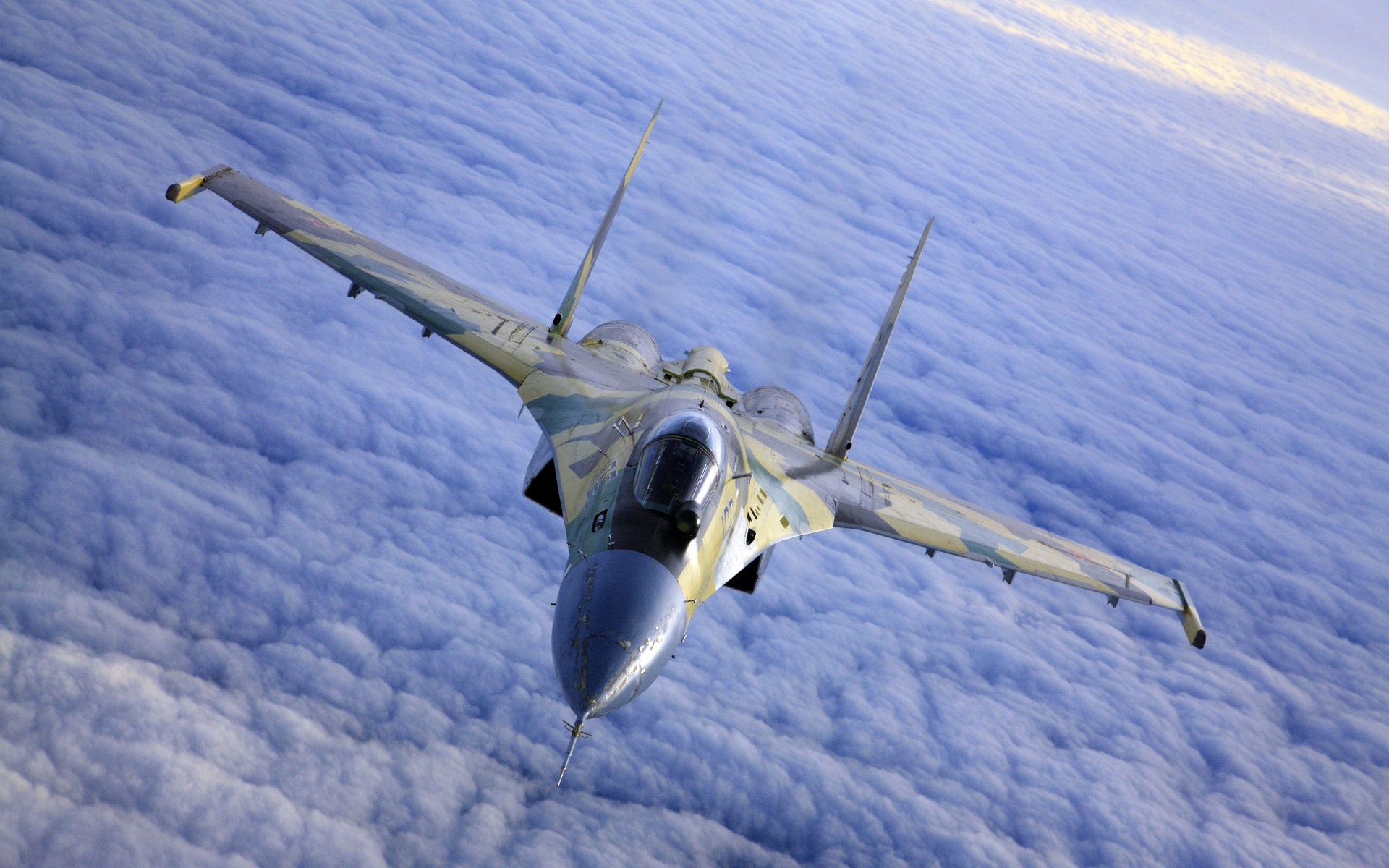Aircraft Military Aircraft Sukhoi Su 37 Jet Fighter Clouds Sky