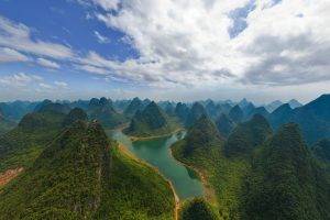 landscape, China, Guilin, River, Hill
