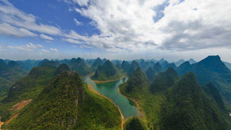 landscape, China, Guilin, River, Hill HD Wallpaper Desktop Background