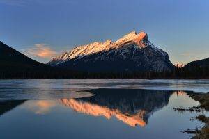 Banff National Park, Banff, Canada, Nature, Landscape, Sunlight, Water, Reflection, Mountain, Calm