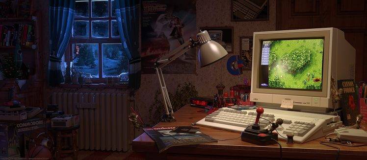 Amiga, Retro Games, Window, Computer, Joystick, Lamps, Bedrooms, Back To The Future HD Wallpaper Desktop Background