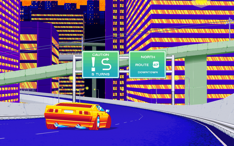 Drift Stage, Road, Highway, Indie Games, Retro Games HD Wallpaper Desktop Background