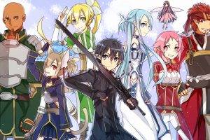 anime, Anime Girls, Anime Boys, Sword Art Online, Kirigaya Kazuto, Yuuki Asuna, Kirigaya Suguha