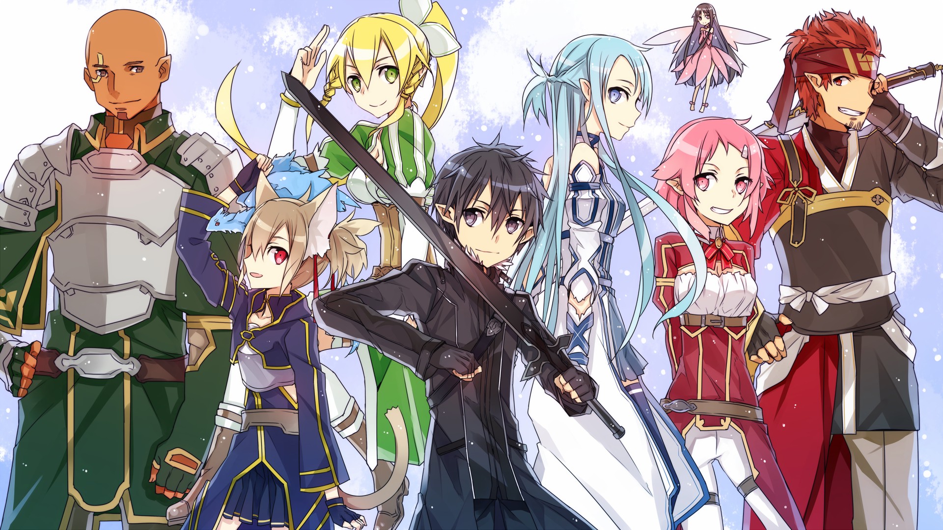 anime, Anime Girls, Anime Boys, Sword Art Online, Kirigaya Kazuto, Yuuki Asuna, Kirigaya Suguha Wallpaper