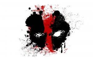 Deadpool, Fan Art, Black, Red, Paint Splatter