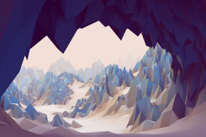 low Poly, Cave, Abstract, 3D, Mountain, Rock, Landscape