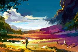 anime, Landscape, Colorful