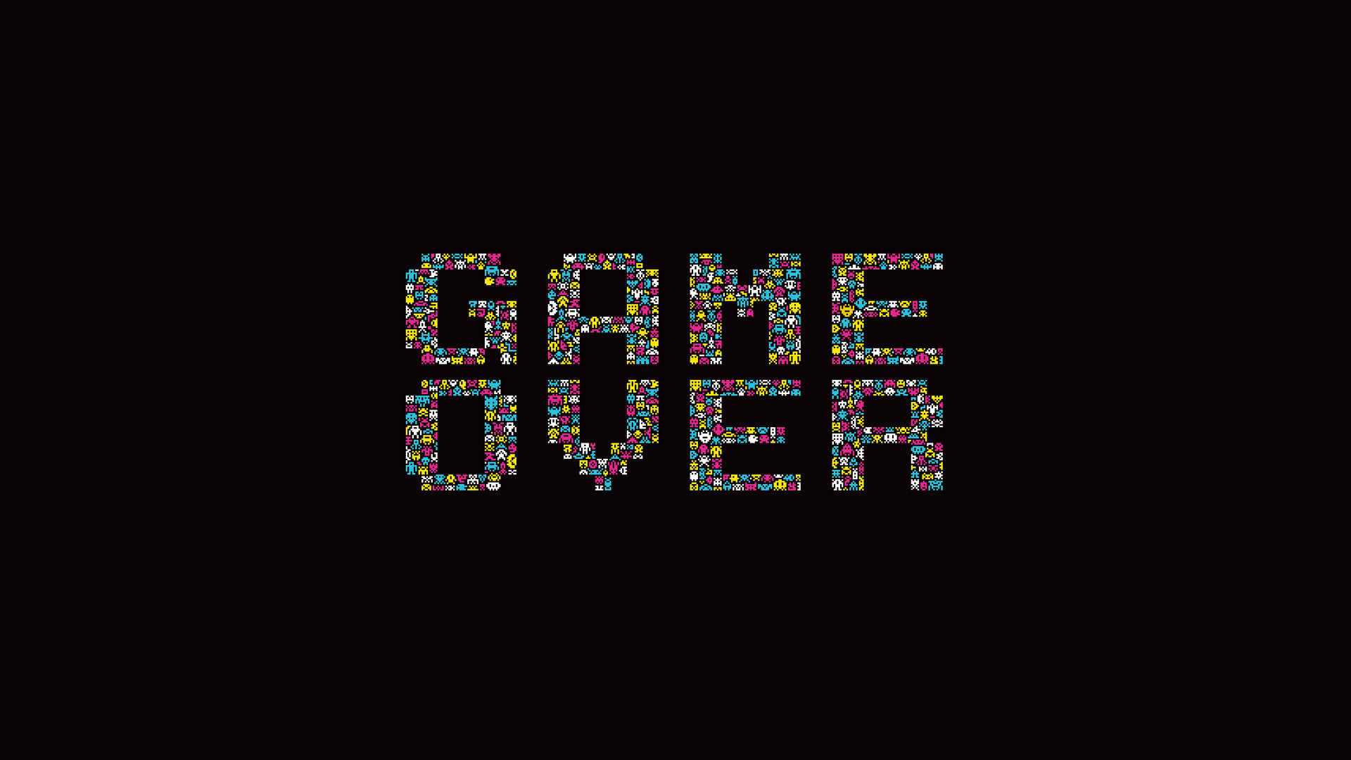 GAME OVER, Space Invaders, Black Background, Retro Games, Typography Wallpaper