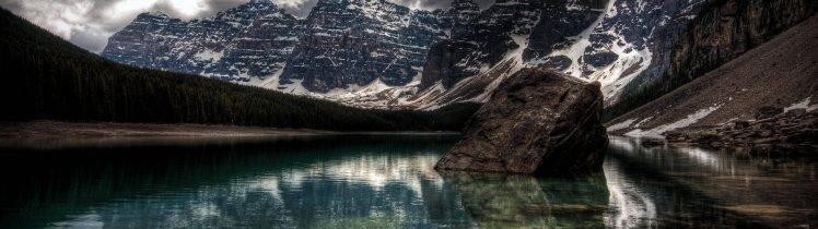 landscape, Lake, Mountain, Multiple Display HD Wallpaper Desktop Background
