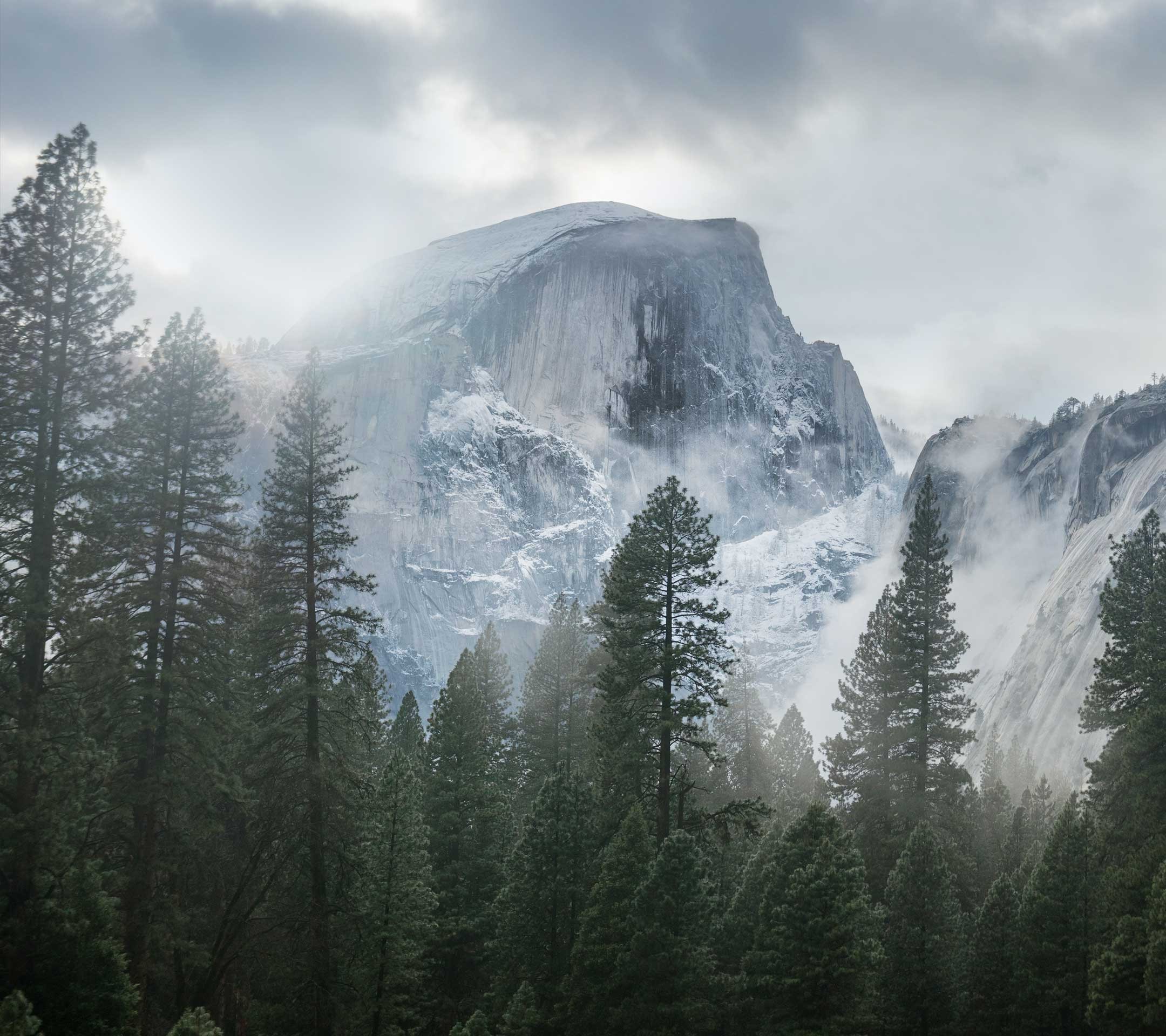 mist, Nature, Landscape, Yosemite National Park, Trees, Forest, Snow, Overcast, Clouds, USA, Mountain Wallpaper