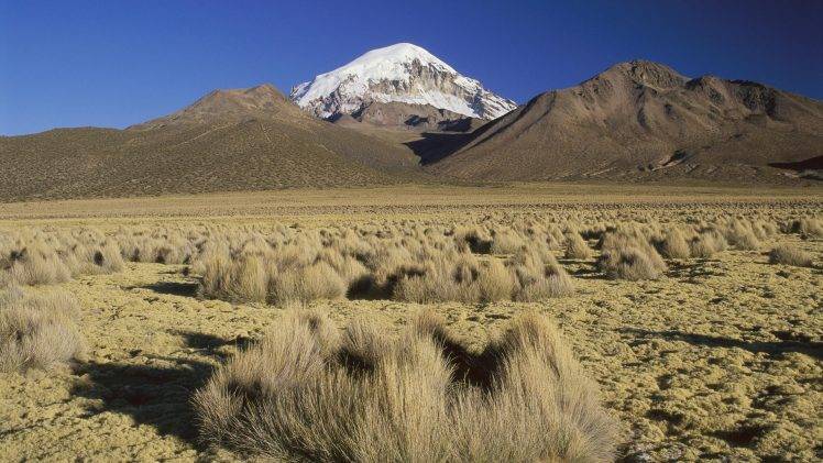 nature, Landscape, Mountain, Bolivia, Snow, Valley, Plants, Hill, Field HD Wallpaper Desktop Background