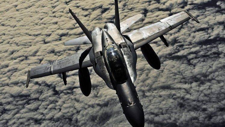 military, War, Airplane, FA 18 Hornet, Clouds, Aircraft HD Wallpaper Desktop Background