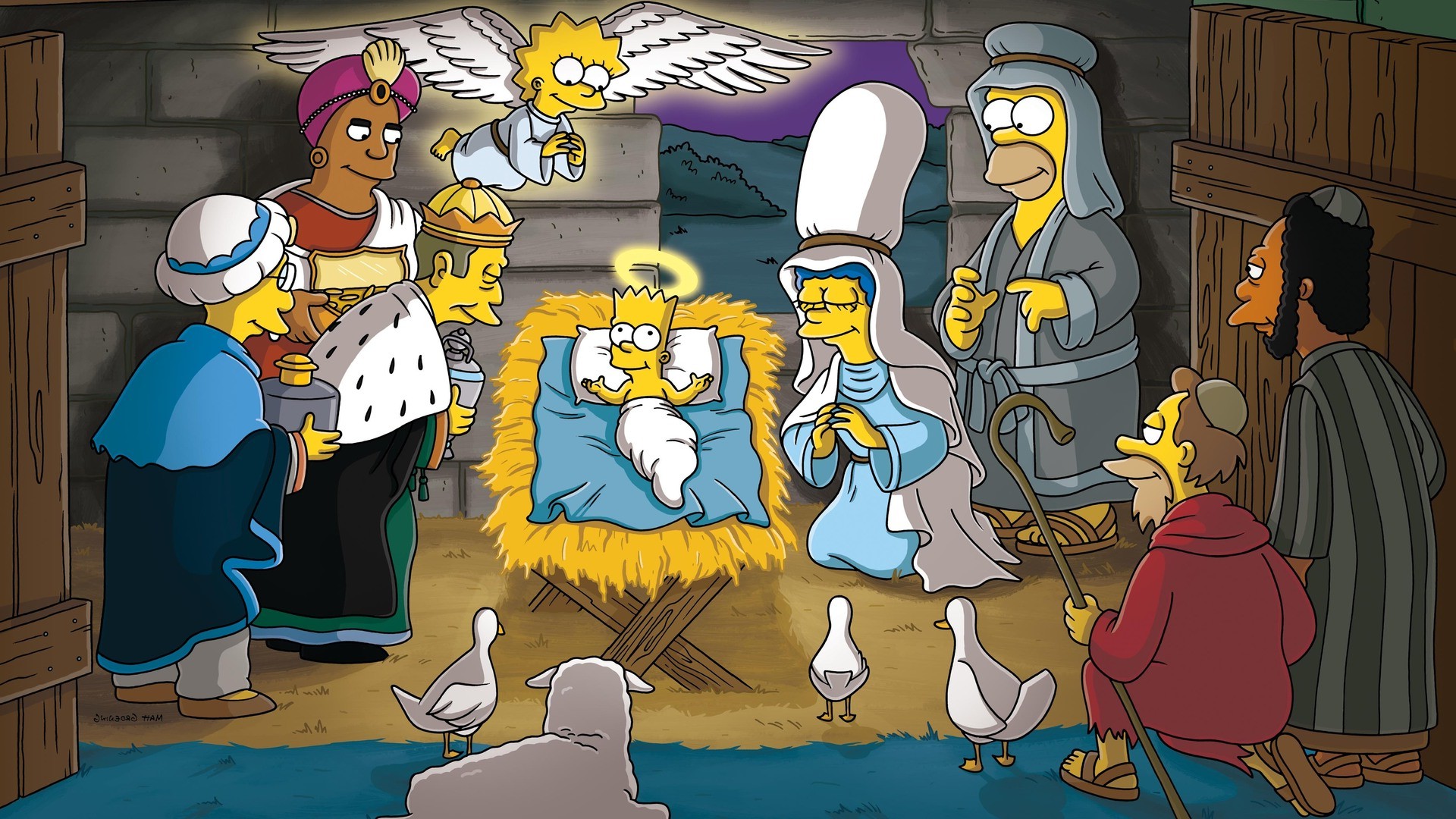 The Simpsons, Christmas Wallpaper