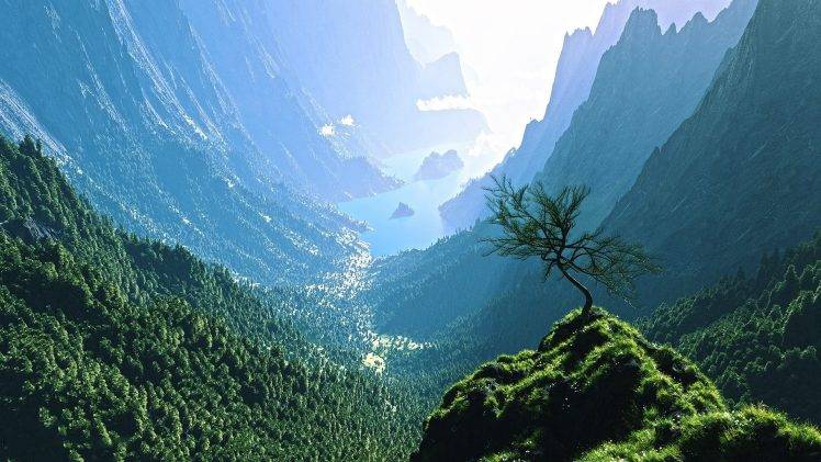 water, Trees, Nature, Valley, Mountain, Landscape HD Wallpaper Desktop Background