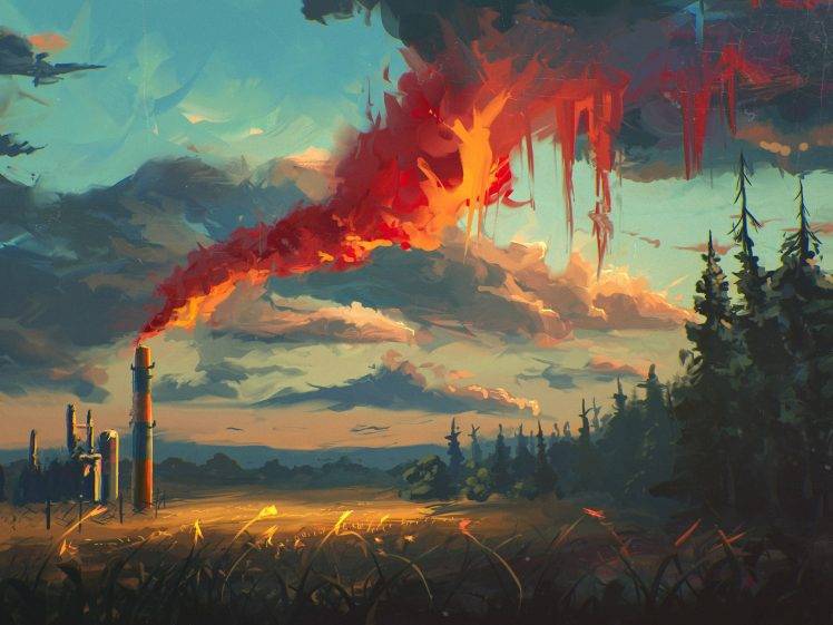 smoke, Landscape, Sylar, Artwork HD Wallpaper Desktop Background
