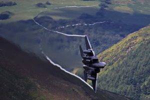 airplane, Mountain, Trees, Military, War, F 15 Eagle, Aircraft, Contrails