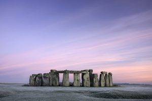 Stonehenge, UK, Winter, Frost, Field, Nature, Landscape, Architecture, Sky, Morning
