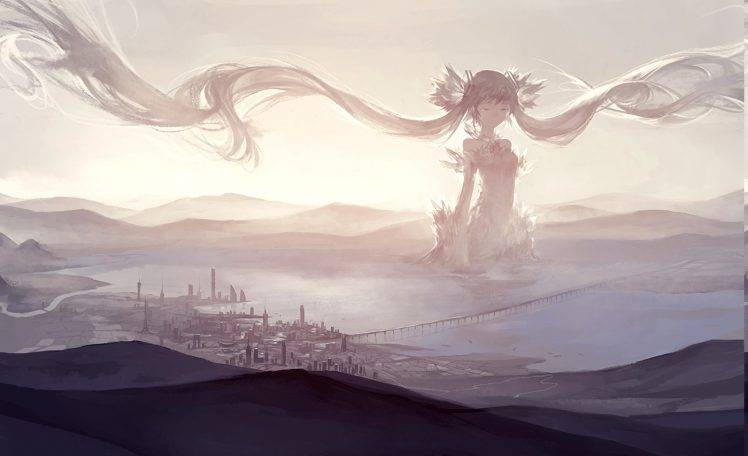 anime, Landscape, Hatsune Miku, Vocaloid HD Wallpaper Desktop Background