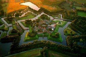 Netherlands, Landscape, Nature, Trees, Villages, Sunset, Europe, Aerial View, Field