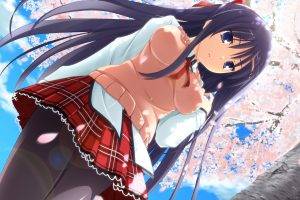 anime Girls, Skirt, Cherry Blossom, Shunki Gentei Poco A Poco!, Yuki Natsume